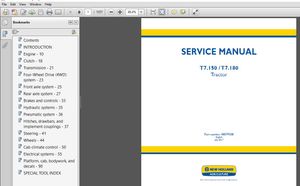 New Holland Tractor T7.150, T7.180 Service Repair Manual (48079508) – NH Tractor T7.150, T7.180