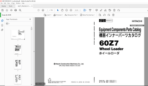 Hitachi 60Z7 ホイールローダ Parts Manual - PDF DOWNLOAD