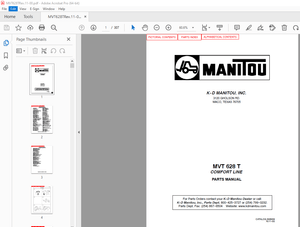 Manitou Forklift MVT 628 T COMFORT LINE Parts Manual – PDF DOWNLOAD