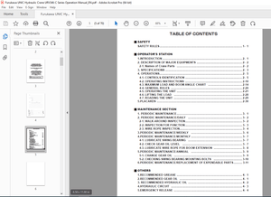 FURUKAWA UNIC Hydraulic Crane URV346-C Operators Manual PDF DOWNLOAD