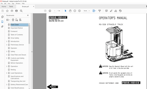 BT Prime-Mover Forklift RS-50B Straddle Truck Operators Manual – PDF DOWNLOAD