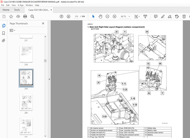 Case CX210B CX240B Crawler Excavators Repair Manual - PDF DOWNLOAD