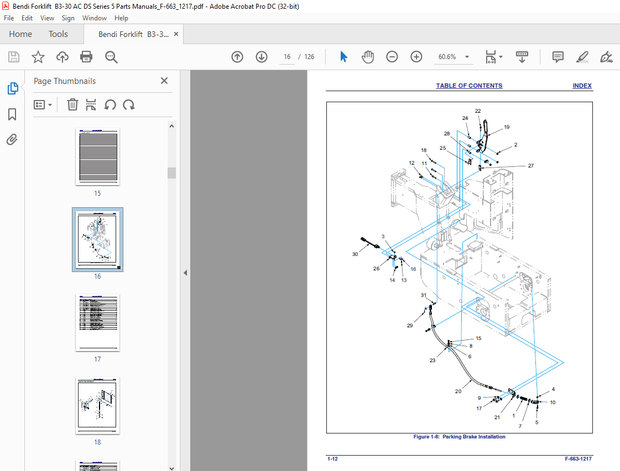 Bendi Landoll B3-30AC/DS Articulated Counterbalance Forklift Parts Manual - PDF DOWNLOAD
