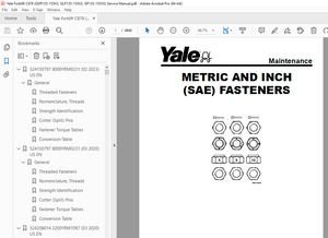 Yale Forklift C878 (GDP135-155VX, GLP135-155VX, GP135-155VX) Service Manual PDF