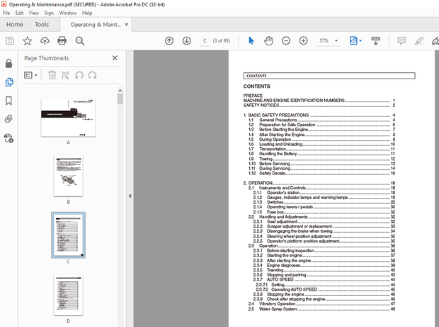 Sakai Vibrating Roller SW880 SW990 OPERATING &amp; MAINTENANCE Manual-  PDF DOWNLOAD
