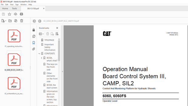 CAT 6060 6060FS Hydraulic Shovel Operation &amp; Maintenance Manual – PDF DOWNLOAD