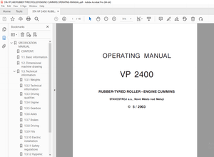 STA VP 2400 RUBBER TYREO ROLLER ENGINE CUMMINS OPERATING MANUAL – PDF DOWNLOAD