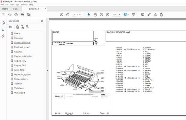 Laverda 2150 LXE Agricultural Tractor Parts Manual – PDF DOWNLOAD