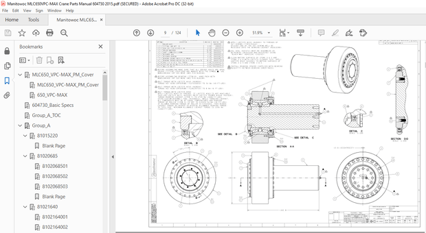 Manitowoc Crane MLC650 VPC-MAX Parts Manual – PDF DOWNLOAD
