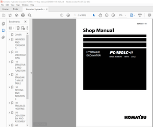 Komatsu PC490LC-11 Hydraulic Excavator Shop Manual SEN06811-00 – PDF DOWNLOAD