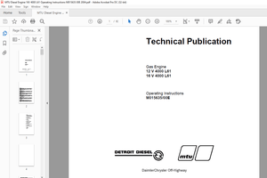 MTU Gas Engine 12 V 4000 L61, 16 V 4000 L61 Operating Instructions Manual M015635-00E PDF DOWNLOAD