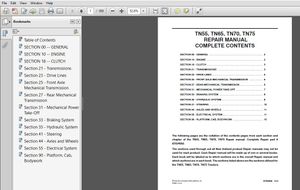 New Holland Tractor TN55, TN65, TN70, TN75 Service Repair Manual - PDF DOWNLOAD