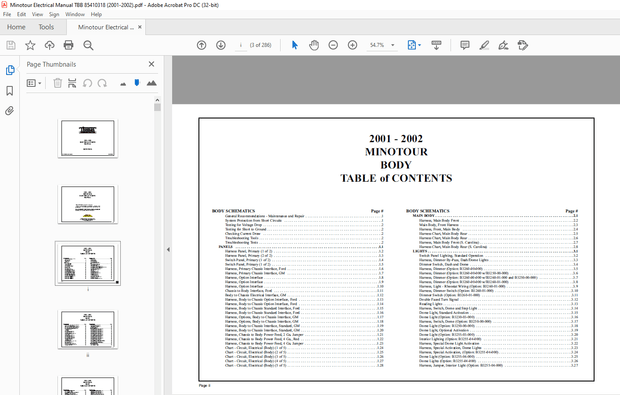 Thomas Built Buses Minotour 2001-2002 Electrical Wiring Manual  – PDF DOWNLOAD