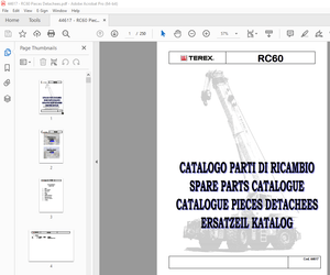 Terex Crane RC60 Catalogue Pieces Detachees 44617 – PDF DOWNLOAD