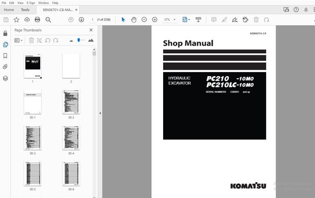 KOMATSU PC210-10M0 PC210LC-10M0 HYDRAULIC EXCAVATOR SERVICE REPAIR WORKSHOP MANUAL – PDF DOWNLOAD