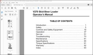 Gehl V270 V270 (EU) Skid-Steer Loader Operator’s Manual 917387-BP0310 – PDF DOWNLOAD