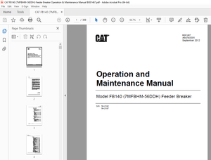 CAT FB140 (7MFBHM-56DDH) Feeder Breaker Operation &amp; Maintenance Manual BI001467 - PDF DOWNLOAD