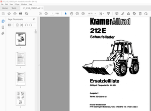 Kramer Allrad 212 E Schaufellader Ersatzteilliste – PDF DOWNLOAD