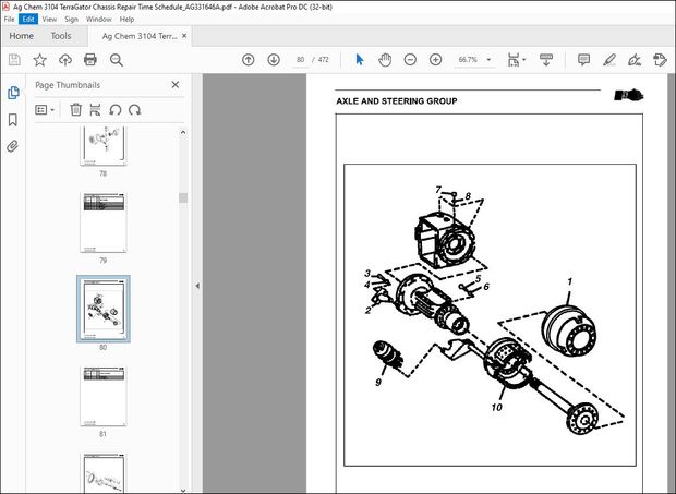 Ag Chem 3104 TerraGator Chassis Repair Time Schedule Manual_AG331646A – PDF DOWNLOAD