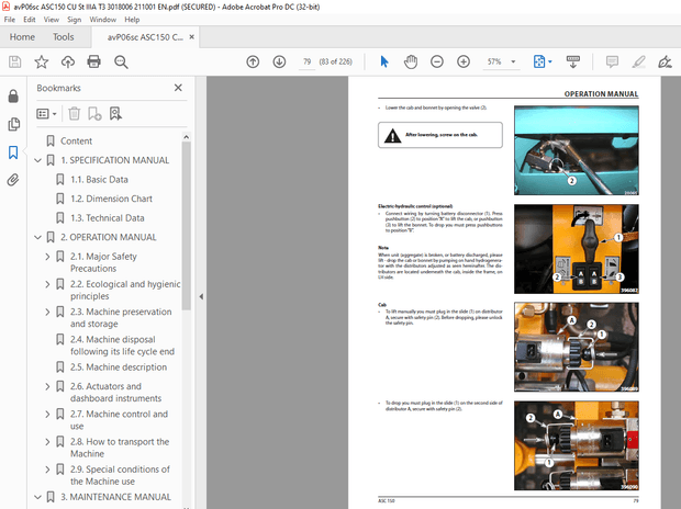 Ammann ASC 150 Single Drum Roller Operating Manual 3018006 - PDF