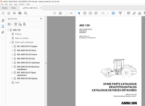 Ammann ARS 150 Single Drum Roller Parts Catalogue Manual 3002907 PDF