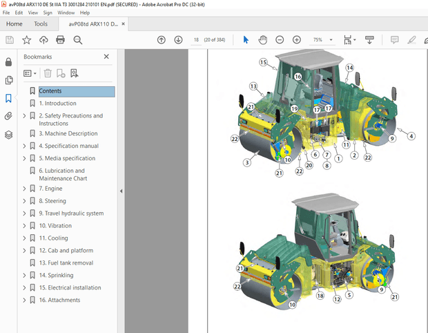 Ammann ARX 110 Tandem Roller Workshop Manual 3001284 - PDF