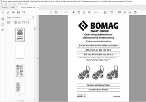 Bomag BW 80 AD-5 BW 90 AD-5 BW 100 ADM-5 BW 90 SC-5 BW 100 SC-5 BW 100 ACM-5 OPERATOR MANUAL