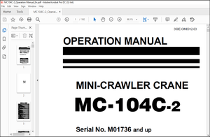 Maeda MC-104C-2 Mini Crawler Crane Operation Manual SN M01736 and up – PDF DOWNLOAD