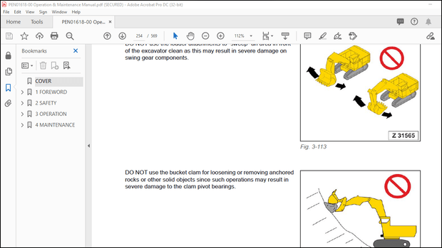 Komatsu PC3400-11M0 Hydraulic Excavator Operation &amp; Maintenance Manual PEN01618-00 – PDF DOWNLOAD