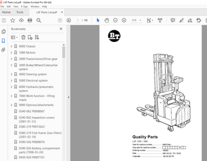 BT Prime Mover LSF 1250 LSF 1600 Lift Pallet Truck Parts Manual 406473AA - PDF DOWNLOAD