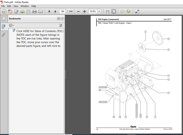 Terex Genie S 60 S 65 S 60X S 60XC S 60 HC S 60 TereX S 65 TereX Part Manual - PDF DOWNLOAD