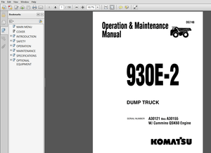 Komatsu 930E-2 Dump Truck Operation &amp; Maintenance Manual - PDF DOWNLOAD