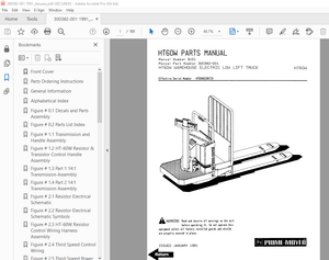 BT Prime Mover HT60W Warehouse Electric Low Lift Truck Parts Manual - PDF DOWNLOAD