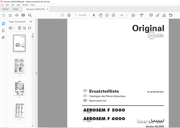 Pottinger Tractor AEROSEM F 5000 AEROSEM F 6000 Spare Parts Manual – PDF DOWNLOAD