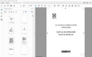 XCMG XS 120 ROLO COMPACTADOR VIBRATÓRIO MANUAL DO OPERADOR MANUAL DE PEÇAS – PDF DOWNLOAD