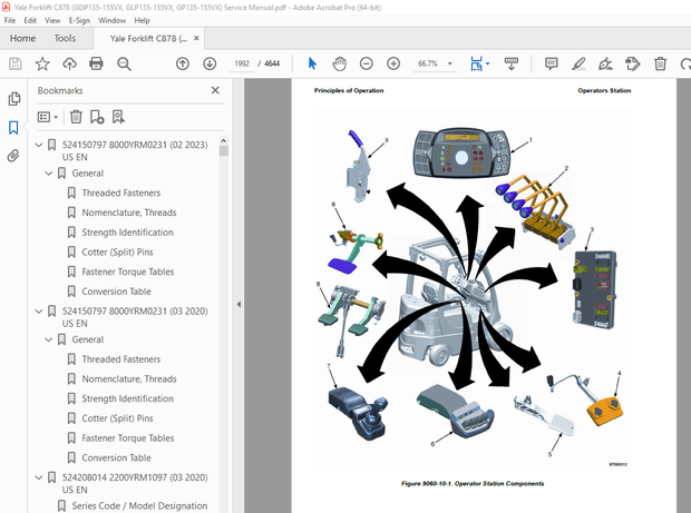 Yale Forklift C878 (GDP135-155VX, GLP135-155VX, GP135-155VX) Service Manual PDF