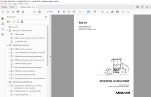 AMMANN ARS 50 SINGLE DRUM ROLLER OPERATING INSTRUCTIONS 3045882 - PDF