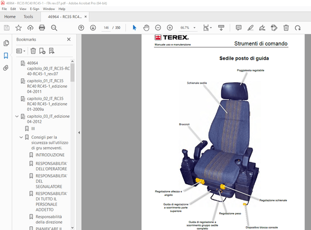 Terex Crane RC35-RC40-RC45 Uso e manutenzione – PDF DOWNLOAD