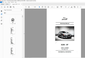 Jaguar X250-XF Workshop Manual VIN R00019 to VIN R47514 - PDF DOWNLOAD