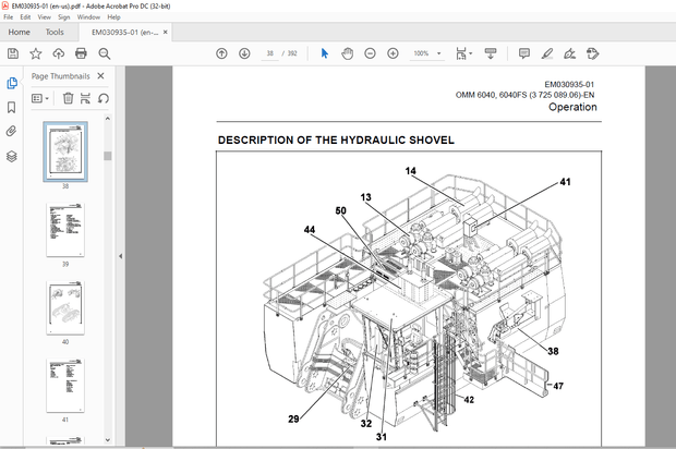 Cat 6040, 6040 FS Hydraulic Shovel Operation and Maintenance Manual EM030935 - PDF DOWNLOAD