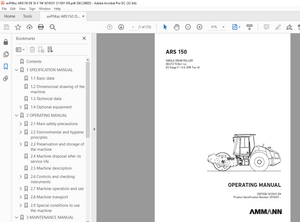 Ammann ARS 150 Single Drum Roller Operating Manual 3016551 - PDF DOWNLOAD