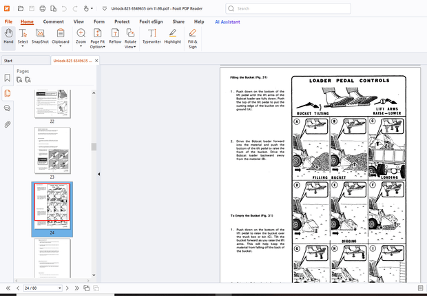 Bobcat 825 Operation &amp; Maintenance Manual - PDF DOWNLOAD