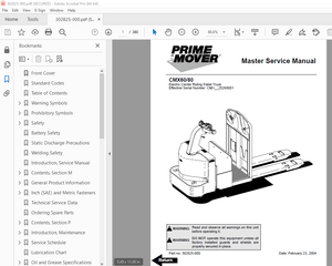 BT Prime Mover CMX60/80 Electric Center Riding Pallet Truck Service Manual - PDF DOWNLOAD