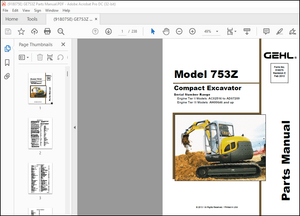 GEHL Compact Excavators 753Z Parts Manual(918075) – PDF DOWNLOAD