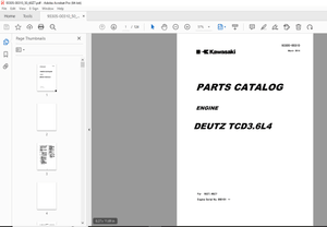 Kawasaki Engine DEUTZ TCD3.6L4 For 50Z7 60Z7 Parts Manual - PDF DOWNLOAD