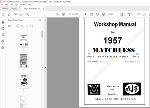 1967 Matchless G9 G11 TWIN CYLINDER Workshop Manual - PDF DOWNLOAD