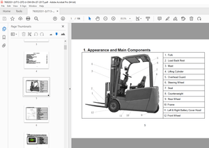 UTILEV 1.3T 2.0T Electrical Three Wheel Forklift Truck OPERATION MANUAL - PDF