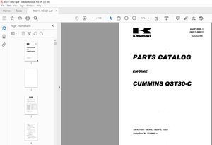 Kawasaki ENGINE CUMMINS QST30-C Parts Catalog Manual AAAP13505-1 - PDF DOWNLOAD
