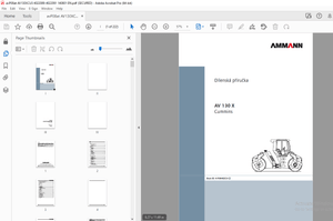 Ammann AV 130 X Kloubový tandemový válec Dílenská prírucka 4022089 - PDF