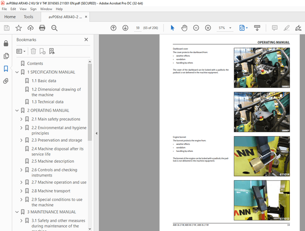 Ammann ARX 36-2 ARX 40-2 ARX 45-2 Tandem Roller Operating Manual - PDF